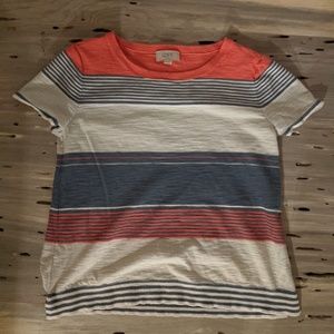 Loft Salmon and Blue Sweater Top